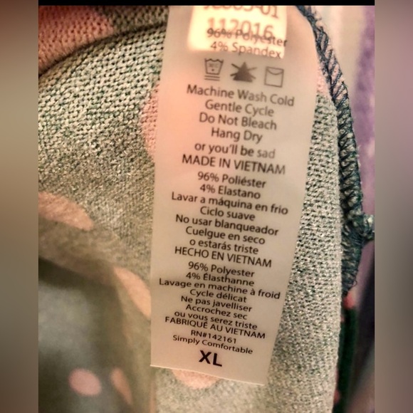 LuLaRoe XL Green & Pink Polkadots Joy Duster Vest - Picture 3 of 5